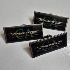 Lot Of 3 Schwarzenegger "Protecting the California Dream" Lapel Pin Collectible